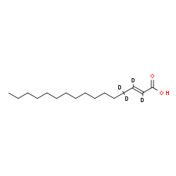 ChemSpider 2D Image | (2E)-(2,3,4,4-~2~H_4_)-2-Hexadecenoic acid | C16H26D4O2