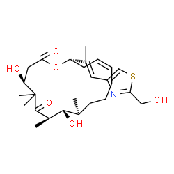 ChemSpider 2D Image | (4S,7R,8S,9S,13Z,16S)-4,8-Dihydroxy-16-{(1E)-1-[2-(hydroxymethyl)-1,3-thiazol-4-yl]-1-propen-2-yl}-5,5,7,9-tetramethyloxacyclohexadec-13-ene-2,6-dione | C26H39NO6S
