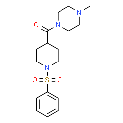 ChemSpider 2D Image | (4-Methyl-1-piperazinyl)[1-(phenylsulfonyl)-4-piperidinyl]methanone | C17H25N3O3S