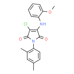 ChemSpider 2D Image | 3-Chloro-1-(2,4-dimethyl-phenyl)-4-(2-methoxy-phenylamino)-pyrrole-2,5-dione | C19H17ClN2O3