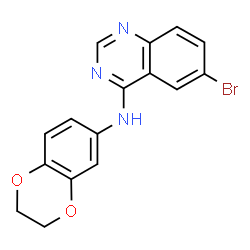 ChemSpider 2D Image | 6-Bromo-N-(2,3-dihydro-1,4-benzodioxin-6-yl)-4-quinazolinamine | C16H12BrN3O2