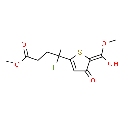 ChemSpider 2D Image | Methyl 4,4-difluoro-4-{(5Z)-5-[hydroxy(methoxy)methylene]-4-oxo-4,5-dihydro-2-thiophenyl}butanoate | C11H12F2O5S