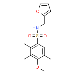 ChemSpider 2D Image | N-(2-Furylmethyl)-4-methoxy-2,3,5-trimethylbenzenesulfonamide | C15H19NO4S