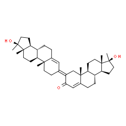 ChemSpider 2D Image | (2E,17beta)-17-Hydroxy-2-[(3E,17beta)-17-hydroxy-17-methylandrost-4-en-3-ylidene]-17-methylandrost-4-en-3-one | C40H58O3