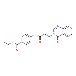 ChemSpider 2D Image | Ethyl 4-{[3-(4-oxo-3(4H)-quinazolinyl)propanoyl]amino}benzoate | C20H19N3O4