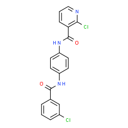 ChemSpider 2D Image | 2-Chloro-N-{4-[(3-chlorobenzoyl)amino]phenyl}nicotinamide | C19H13Cl2N3O2