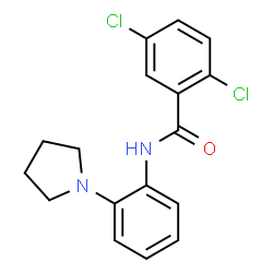 ChemSpider 2D Image | 2,5-Dichloro-N-[2-(1-pyrrolidinyl)phenyl]benzamide | C17H16Cl2N2O
