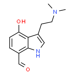 ChemSpider 2D Image | 3-[2-(Dimethylamino)ethyl]-4-hydroxy-1H-indole-7-carbaldehyde | C13H16N2O2