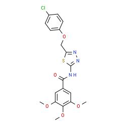 ChemSpider 2D Image | N-{5-[(4-Chlorophenoxy)methyl]-1,3,4-thiadiazol-2-yl}-3,4,5-trimethoxybenzamide | C19H18ClN3O5S