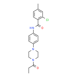 ChemSpider 2D Image | 2-Chloro-4-methyl-N-[4-(4-propionyl-1-piperazinyl)phenyl]benzamide | C21H24ClN3O2