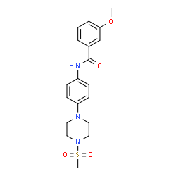 ChemSpider 2D Image | 3-Methoxy-N-{4-[4-(methylsulfonyl)-1-piperazinyl]phenyl}benzamide | C19H23N3O4S