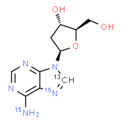 ChemSpider 2D Image | 2'-Deoxy(8-~13~C,N~6~,N~8~-~15~N_2_)adenosine | C913CH13N315N2O3