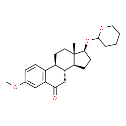 ChemSpider 2D Image | (17beta)-3-Methoxy-17-(tetrahydro-2H-pyran-2-yloxy)estra-1,3,5(10)-trien-6-one | C24H32O4