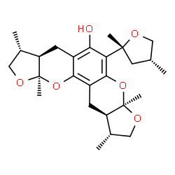 ChemSpider 2D Image | (3R,3aR,7aR,10R,10aR,12aR)-6-[(2R,4R)-2,4-Dimethyltetrahydro-2-furanyl]-3,7a,10,12a-tetramethyl-2,3,3a,9,10,10a,11,12a-octahydro-4H,7aH-furo[2,3-b]furo[3',2':5,6]pyrano[2,3-f]chromen-5-ol | C26H36O6