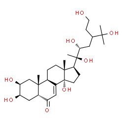 ChemSpider 2D Image | (2beta,3beta,5beta,22R,24xi)-2,3,14,20,22,25,29-Heptahydroxystigmast-7-en-6-one | C29H48O8