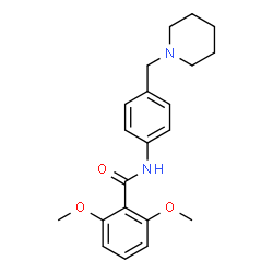 ChemSpider 2D Image | 2,6-Dimethoxy-N-[4-(1-piperidinylmethyl)phenyl]benzamide | C21H26N2O3