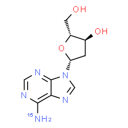 ChemSpider 2D Image | 2'-Deoxy(N~6~-~15~N)adenosine | C10H13N415NO3