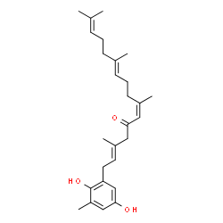 ChemSpider 2D Image | (2E,6Z,10E)-1-(2,5-Dihydroxy-3-methylphenyl)-3,7,11,15-tetramethyl-2,6,10,14-hexadecatetraen-5-one | C27H38O3