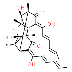 ChemSpider 2D Image | (1S,3R,4S,6Z,7R,8S,10R,11S,13E,14R)-3,10-Dihydroxy-6,13-bis[(2E,4E)-1-hydroxy-2,4-hexadien-1-ylidene]-1,4,8,11-tetramethyl-2,9-dioxapentacyclo[8.4.0.0~3,8~.0~4,14~.0~7,11~]tetradecane-5,12-dione | C28H32O8
