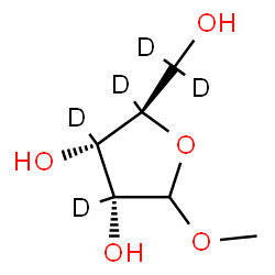 ChemSpider 2D Image | Methyl D-(C~2~,C~3~,C~5~,C~5~,4-~2~H_5_)ribofuranoside | C6H7D5O5