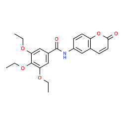 ChemSpider 2D Image | 3,4,5-Triethoxy-N-(2-oxo-2H-chromen-6-yl)benzamide | C22H23NO6