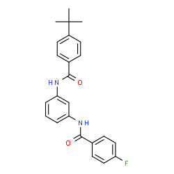 ChemSpider 2D Image | 4-tert-butyl-N-{3-[(4-fluorobenzoyl)amino]phenyl}benzamide | C24H23FN2O2