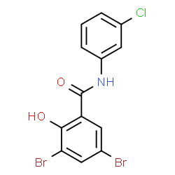 ChemSpider 2D Image | 3,5-Dibromo-N-(3-chlorophenyl)-2-hydroxybenzamide | C13H8Br2ClNO2