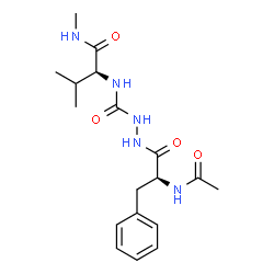 ChemSpider 2D Image | 2-[(2S)-2-Acetamido-3-phenylpropanoyl]-N-[(2S)-3-methyl-1-(methylamino)-1-oxo-2-butanyl]hydrazinecarboxamide | C18H27N5O4