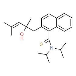ChemSpider 2D Image | 2-(2-Hydroxy-2,4-dimethyl-3-penten-1-yl)-N,N-diisopropyl-1-naphthalenecarbothioamide | C24H33NOS
