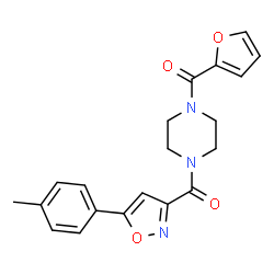 ChemSpider 2D Image | [4-(2-Furoyl)-1-piperazinyl][5-(4-methylphenyl)-1,2-oxazol-3-yl]methanone | C20H19N3O4