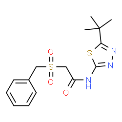 ChemSpider 2D Image | 2-(Benzylsulfonyl)-N-[5-(2-methyl-2-propanyl)-1,3,4-thiadiazol-2-yl]acetamide | C15H19N3O3S2