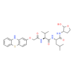 ChemSpider 2D Image | N-[(10H-Phenothiazin-2-yloxy)acetyl]-L-valyl-N-[(3S)-2-hydroxytetrahydro-3-furanyl]-L-leucinamide | C29H38N4O6S