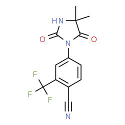 ChemSpider 2D Image | 4-(4,4-Dimethyl-2,5-dioxoimidazolidin-1-yl)-2-trifluoromethylbenzonitrile | C13H10F3N3O2