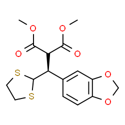 ChemSpider 2D Image | Dimethyl [(S)-1,3-benzodioxol-5-yl(1,3-dithiolan-2-yl)methyl]malonate | C16H18O6S2