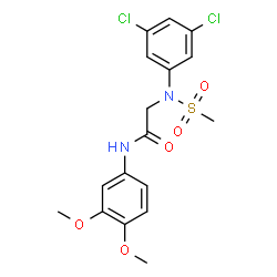 ChemSpider 2D Image | N~2~-(3,5-Dichlorophenyl)-N-(3,4-dimethoxyphenyl)-N~2~-(methylsulfonyl)glycinamide | C17H18Cl2N2O5S