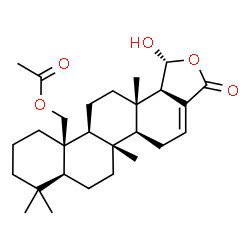 ChemSpider 2D Image | [(1R,5aS,5bS,7aS,11aR,11bS,13aS,13bR)-1-Hydroxy-5b,8,8,13a-tetramethyl-3-oxo-1,5,5a,5b,6,7,7a,8,9,10,11,11b,12,13,13a,13b-hexadecahydrochryseno[1,2-c]furan-11a(3H)-yl]methyl acetate | C27H40O5