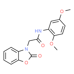 ChemSpider 2D Image | N-(2,5-Dimethoxyphenyl)-2-(2-oxo-1,3-benzoxazol-3(2H)-yl)acetamide | C17H16N2O5