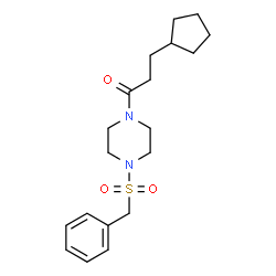 ChemSpider 2D Image | 1-[4-(Benzylsulfonyl)-1-piperazinyl]-3-cyclopentyl-1-propanone | C19H28N2O3S