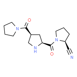 ChemSpider 2D Image | (2S)-1-[(4S)-4-(1-Pyrrolidinylcarbonyl)-L-prolyl]-2-pyrrolidinecarbonitrile | C15H22N4O2