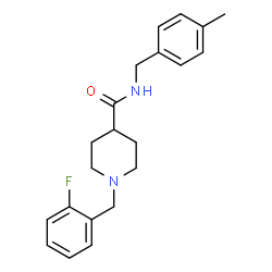 ChemSpider 2D Image | 1-(2-Fluorobenzyl)-N-(4-methylbenzyl)-4-piperidinecarboxamide | C21H25FN2O
