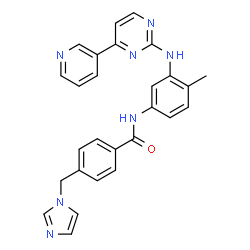 ChemSpider 2D Image | 4-(1H-Imidazol-1-ylmethyl)-N-(4-methyl-3-{[4-(3-pyridinyl)-2-pyrimidinyl]amino}phenyl)benzamide | C27H23N7O