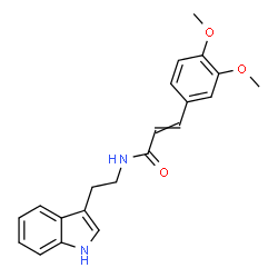 ChemSpider 2D Image | 3-(3,4-Dimethoxyphenyl)-N-[2-(1H-indol-3-yl)ethyl]acrylamide | C21H22N2O3