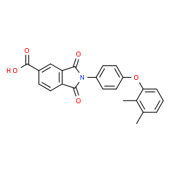 ChemSpider 2D Image | 2-[4-(2,3-Dimethylphenoxy)phenyl]-1,3-dioxo-5-isoindolinecarboxylic acid | C23H17NO5