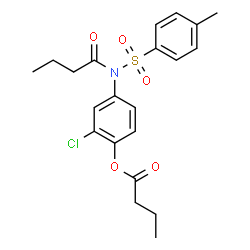 ChemSpider 2D Image | 4-{Butyryl[(4-methylphenyl)sulfonyl]amino}-2-chlorophenyl butyrate | C21H24ClNO5S