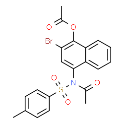 ChemSpider 2D Image | 4-{Acetyl[(4-methylphenyl)sulfonyl]amino}-2-bromo-1-naphthyl acetate | C21H18BrNO5S