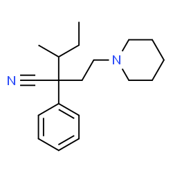 ChemSpider 2D Image | 3-Methyl-2-phenyl-2-[2-(1-piperidinyl)ethyl]pentanenitrile | C19H28N2
