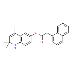 ChemSpider 2D Image | 2,2,4-Trimethyl-1,2-dihydro-6-quinolinyl 1-naphthylacetate | C24H23NO2