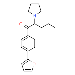 ChemSpider 2D Image | 1-[4-(2-Furyl)phenyl]-2-(1-pyrrolidinyl)-1-pentanone | C19H23NO2