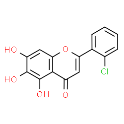 ChemSpider 2D Image | 2-(2-Chlorophenyl)-5,6,7-trihydroxy-4H-chromen-4-one | C15H9ClO5