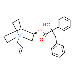 ChemSpider 2D Image | (3R)-1-Allyl-3-[(2-hydroxy-2,3-diphenylpropanoyl)oxy]-1-azoniabicyclo[2.2.2]octane | C25H30NO3